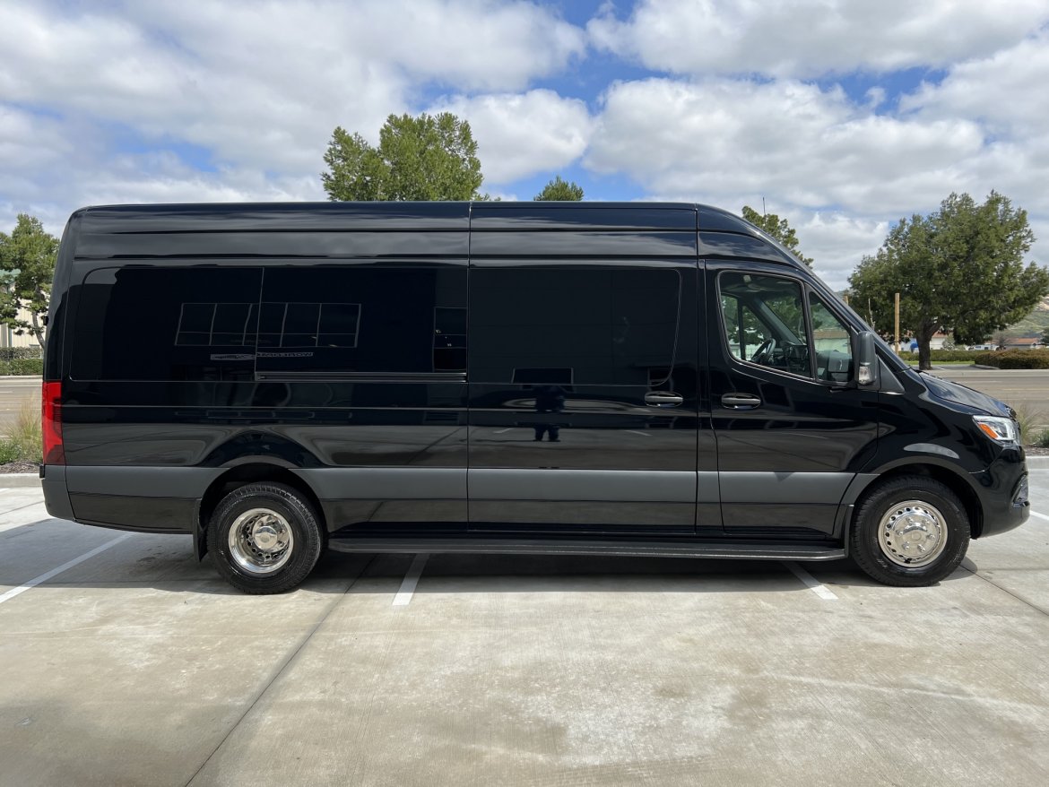 Executive Sprinter van at IAH airport curbside pickup